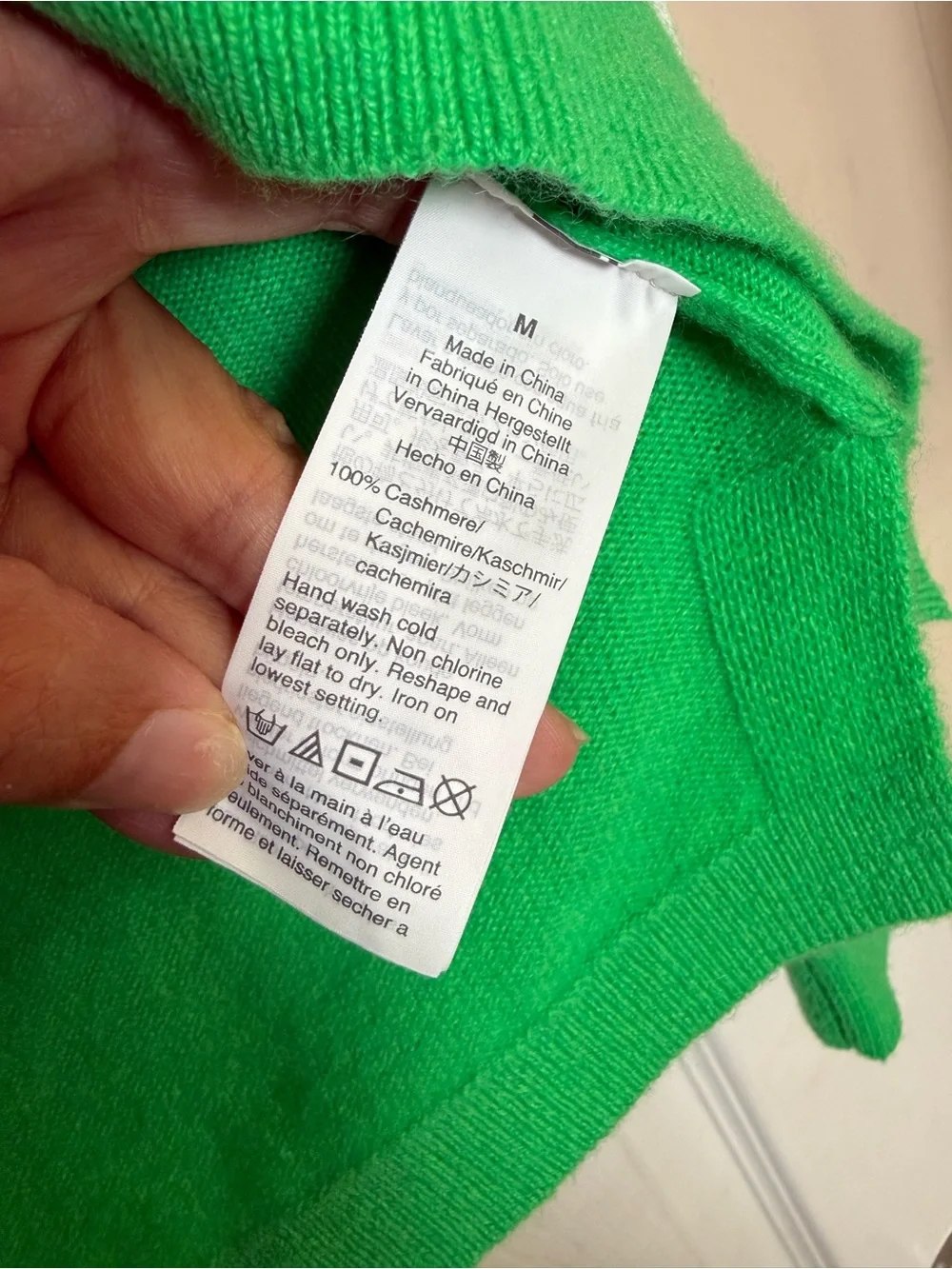 J.Crew 100% Cashmere Fair Isle Sweater Green Blue Nordic Print Size M
